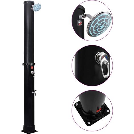 Douche solaire de jardin Douche de salle de bain - avec pomme de douche et robinet 40 L BV793825 - BonneVie (1/5)