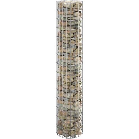 Bac à fleurs - Jardinière pour extérieur/intérieur jardin terrasse balcon - Lit surélevé à gabion circulaire Acier galvanisé Ø30x150 cm Chic-913251 (1/4)