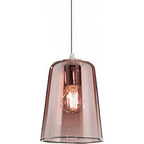 Sospensione top light shaded 1164cr s1 e27 led vetro colorato lampada soffitto moderna, colore rame