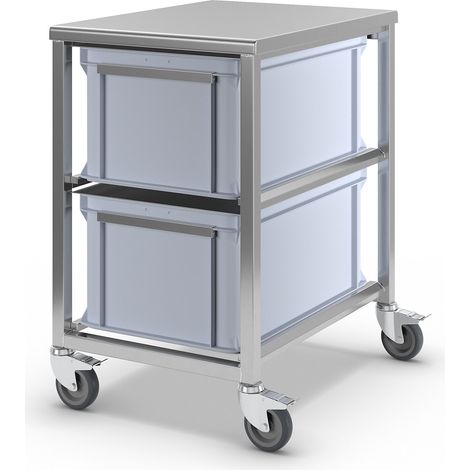 FRANKEL kaiserkraft, Chariot à bacs en inox, 2 bacs de 53 l, L (1/5)