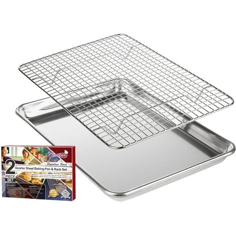 Aluminium Roasting and Baking Dish with Stainless Steel Rack (1/4)