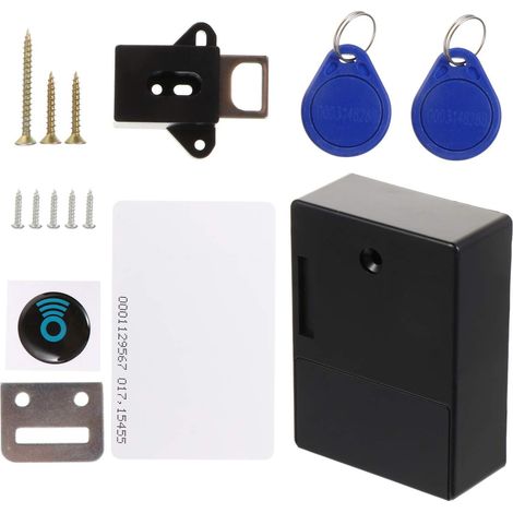 Serrure électronique RFID Sewroro pour armoire ABS invisible, noire (1/5)