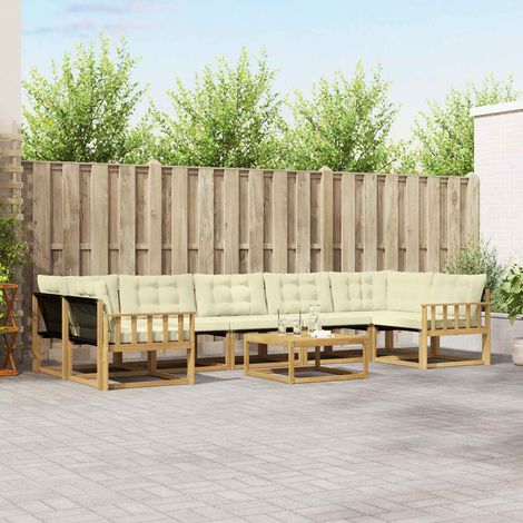 vidaXL Outdoor-Sofagarnitur 8 pcs Weiß und Creme 79 x 79 x 37 cm (1/5)