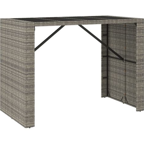 Maison Exclusive - Bartisch mit Glasplatte Grau 145x80x110 cm Pol (1/5)