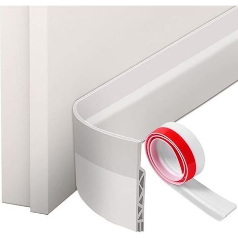 Boudin de Porte, Bas de Porte en Silicone Souple, Bas de Porte Isolant Phonique Porte, Boudin de Porte Isolant Froid, Blanc 1mx50mm (1/4)