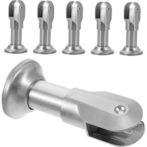 Lot de 6 pieds cloison salle bain en acier inoxydable, légers et (1/5)