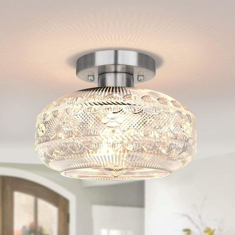 Plafonnier 220 V,ampoule non incluse,globe en verre proche du plafonnier, suspension d'intérieur vintage (1/5)