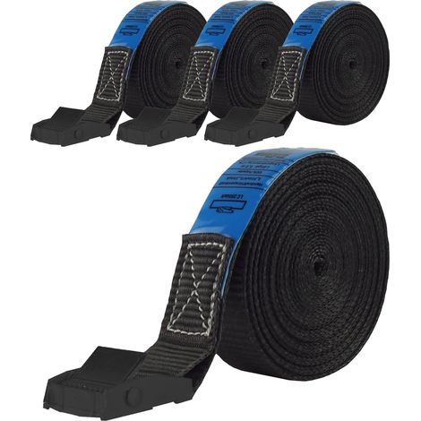 4x Profi Spanngurt Gurt Zurrgurt Klemmschloss Auto 1-tlg 5m 250 kg SCHWARZ (1/5)