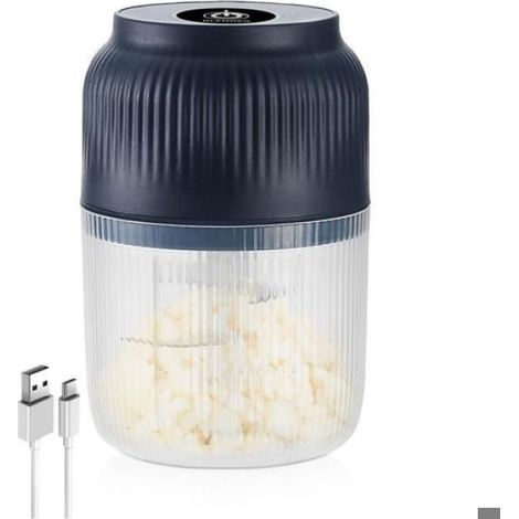 Hachoir Électrique - 6 Lames Acier Inoxydable 304 - Récipient PP Alimentaire - Rechargeable USB-C - Sans Fil Portable - Pour Oignon Ail Viande - 1 Pièce (1/5)