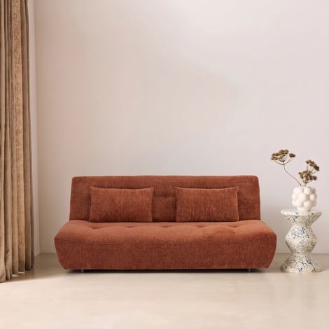 Banquette convertible tissu chenille 3 places - Klik Chenille Terracotta (1/5)