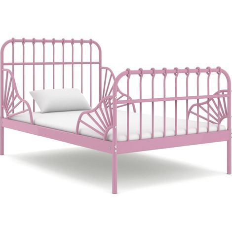 Ausziehbett Rosa Metall 80x130/200 cm