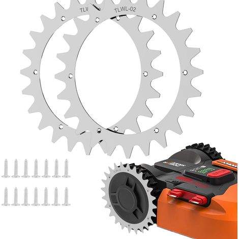 Adhérence améliorée pour tondeuse robotisée, pointes de dents de roue, compatible avec les tondeuses robotisées Worx Landroid L (1/5)