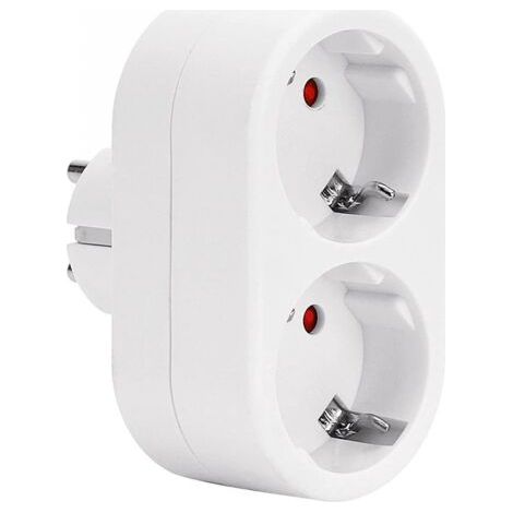Prises électriques, multiprise murale 2 en 1 avec protection contre les surtensions, 16a, blanc (1/5)
