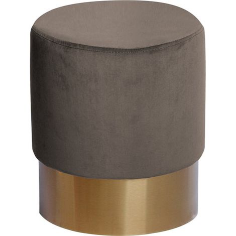 Pouf contenitore Nano in velluto marrone con base dorata (1/3)