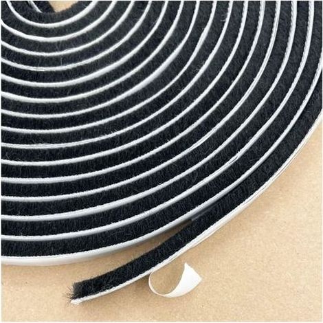 Weather Stripping Brush for Sliding Windows/Doors Frame Side,Pile Self Adhesive Weatherstrip Seal Strip Sealer Draft Stoppers (9mmx5mmx6m, black) (1/5)