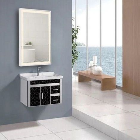 Miroir LED Rectangulaire 40W 46x66cm avec Interrupteur Tactile C
