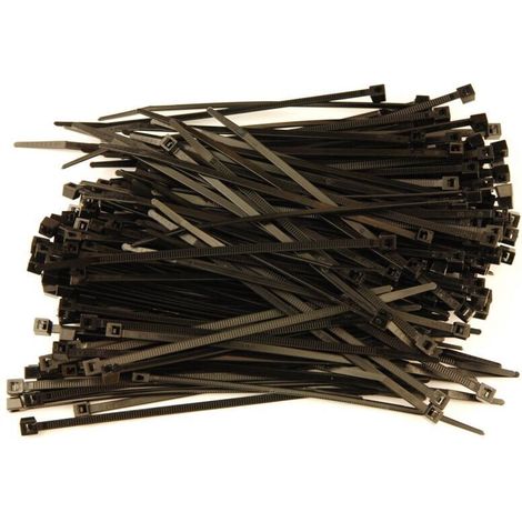 Colliers de câbles Rilsan noirs 140 mm x 3.6 mm – Lot de 200 – Pour gestion câbles professionnels – Résistants aux environnements variés
