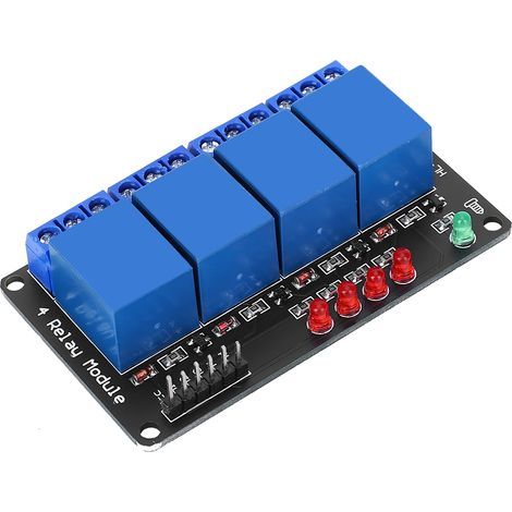 Module de relais à 4 voies, plaque noire de bas niveau 3V avec voyant lumineux pour le contrôle des appareils ménagers (1/5)