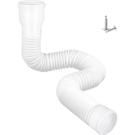 Extensions de Tuyau de Descente de Gouttière, Rallonge de Tuyau de Drainage d'eau de Pluie de 47 à 150 cm, Connecteur De Vidange Bec Gouttière Extensible Rétractables Flexibles, Blanc (1/5)