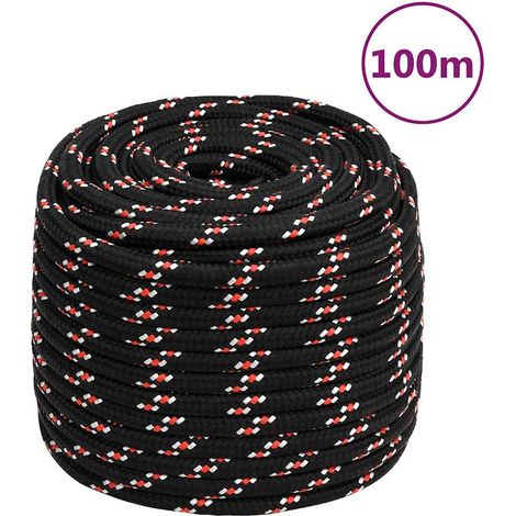 Corde de bateau Noir,Cordage durable et solide 16 mm 100 m Polypropylène -BV10166 (1/5)