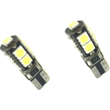 Coppia Lampada Lampadine Luce Fredda 9 LED Auto Moto Attacco T10 12V (1/2)