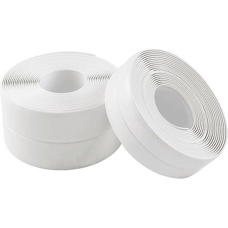 3 pièces de ruban adhésif imperméable et anti-moisissure pour cuisine et salle de bain, bande d'étanchéité pour coutures de cuisine, autocollant de ligne d'angle étanche(Blanc, 3.2m×2.2cm) (1/5)