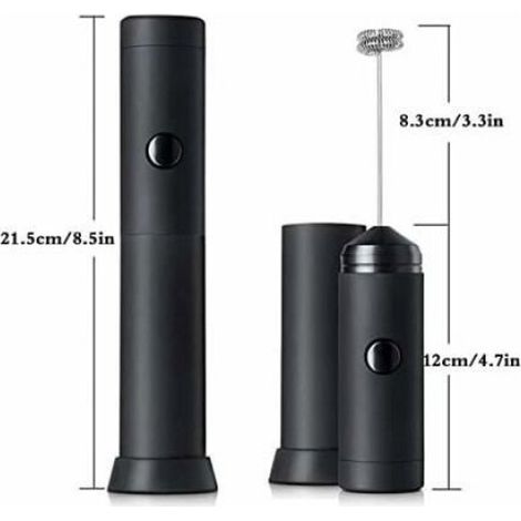 Mousseur À Lait - Acier Inoxydable 304 - Double Fouet Spirale - Alimenté Par 2 Piles AA - Portable - 1 Pièce (1/4)