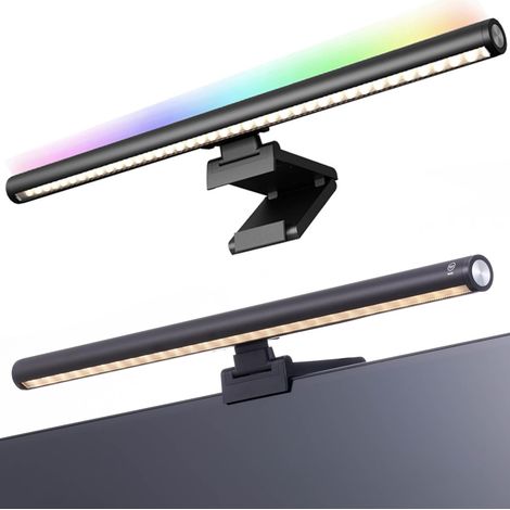 Barre lumineuse pour écran d'ordinateur, barre lumineuse LED pour espace de travail, lampe d'écran à intensité variable, lampe d'écran tactile pour bureau/maison/jeux, pour le confort des yeux (1/5)
