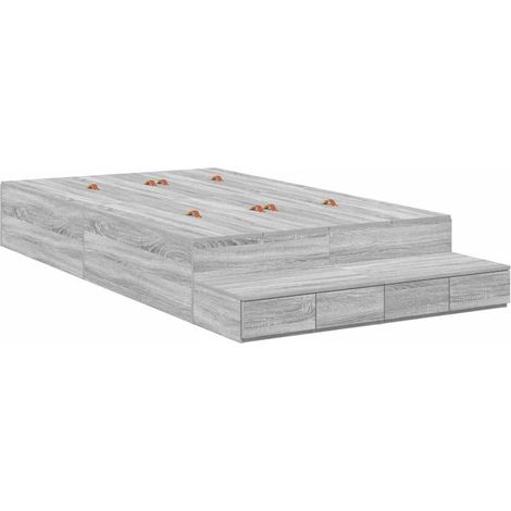 Maison Exclusive - Aufbewahrungsbettgestell Graues Sonoma 120 cm