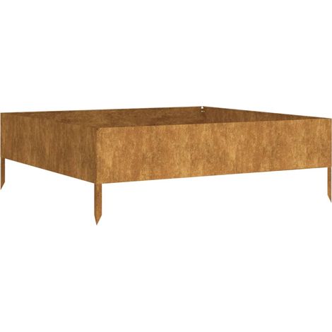 Vassoio per fioriera aiuola rialzata piante fiori terrazzo giardino giardino 100 x 100 x 33,5 cm acciaio corten marrone 020039283