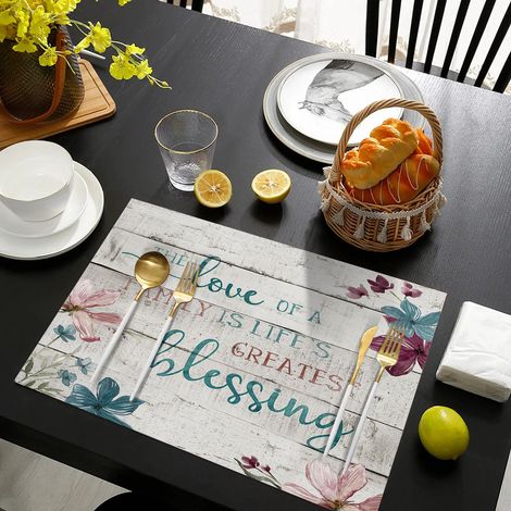 Hot-selling PVC placemats, non-slip, waterproof, heat-insulating, letter series, hotel restaurant Western-style placemats - Letter design - 5 - Leather printed with color 3045CM