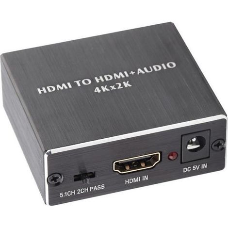 Extracteur Audio HDMI - 4K 2160p@30Hz - Sortie HDMI + SPDIF + Jack 3,5 mm - Répartiteur Audio HDMI - 1 Pièce (1/4)