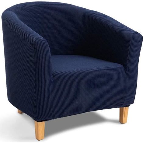 Housse de Fauteuil Chesterfield,Jacquard Housse de Canapé Tub Chair Extensible Extensible(Housse de Chaise de Bain,Bleu Foncé) (1/4)