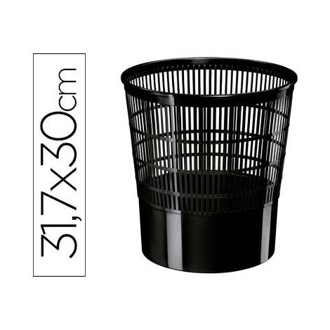 Papelera plastico cep ecoline rejilla negra 30x30x31,7 cm