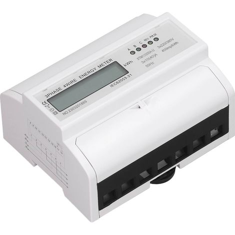 Dreiphasen-4-Leiter-Stromzähler, LCD-Anzeige, DIN-Schienenmontage, Spannungs-, Strom- und Leistungsprüfer, 3 x 220 V/380 V, präzise Messung (1/5)