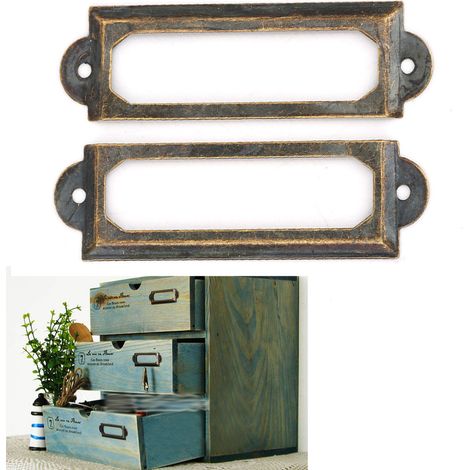 Étiquettes de tiroir F1086, porte-cartes rétro à monter soi-même pour étudiants, lot de 20, couleur bronze antique