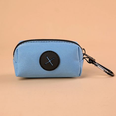 Pochette de rangement pour sacs à crottes de chien, distributeur portable de sacs à déjections canines en couleur bleu lac, accessoire pratique pour promenades et randonnées en extérieur (1/5)