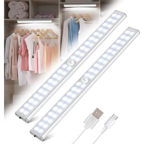 40 LED Closet Light, Wireless, USB Rechargeable, Magnetic, Motion Sensor, 4 Lighting Modes, Closet Light (2 pcs) (1/4)