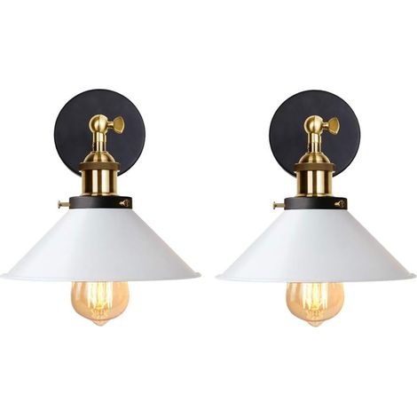 Set aus 2 industriellen Wand- und Deckenleuchten im Edison-Stil aus Metall