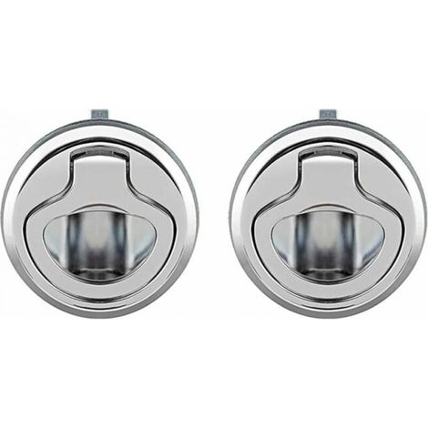 2 Pcs Loquet de Trappe Affleurant en Alliage de Zinc, Porte Affleurante Tirer la Trappe Slam Loquet Verrouillage pour Bateau Camping Car, Argent