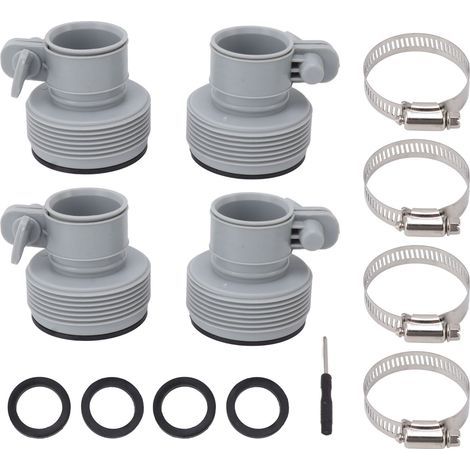 Adaptateur Tuyau Type B avec Collier – Pour Pompes Filetées Intex FIT ARU, Accessoire Convertisseur pour Raccordement Rapide (1/5)