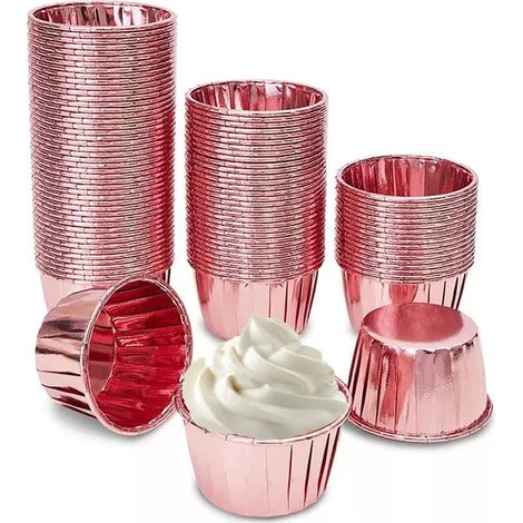Cápsulas para cupcakes color oro rosa 50x40 mm / 50 unidades