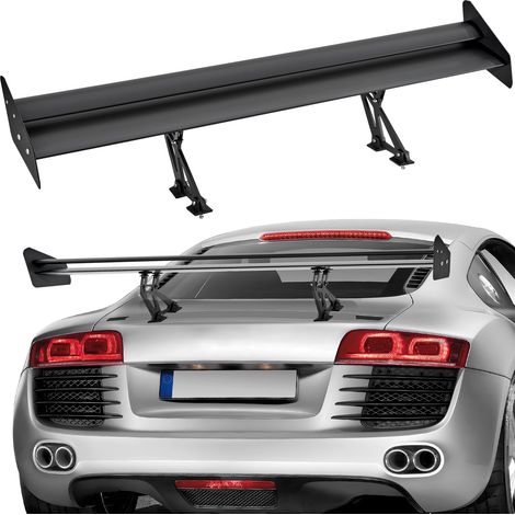 Aileron d'aile de style GT, 1350 mm, becquets arrière universels, avec double pont, matériau aluminium léger réglable, spoilers arrière de voiture, aileron de course BGW/JDM de dérive, noir mat (1/5)