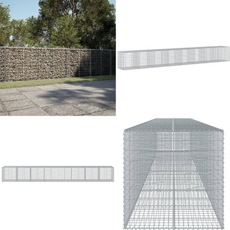 vidaXL Gabione mit Deckel 800x100x100 cm Verzinktes Eisen (1/5)
