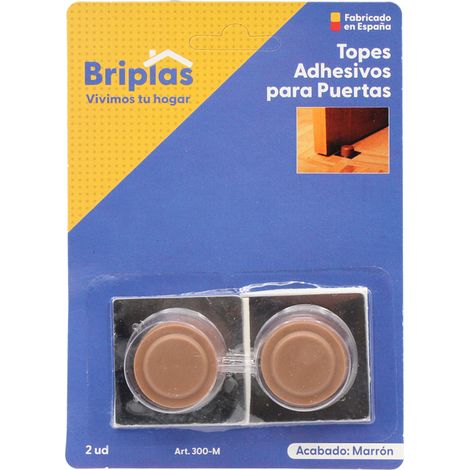Tope de puerta adhesivo de acero inoxidable marrón - 2 unidades