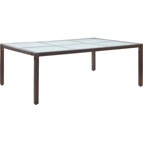 vidaXL Mesa de comedor de jardín marrón 200x150x74 cm ratán sintético (1/5)