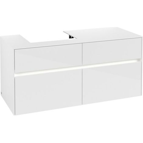 V&B Waschtischunterschrank Collaro 120x54,8x50cm, WT l, LED 8,8 W, glo wh. (1/3)