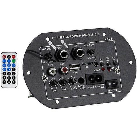 12V 24V 220V HiFi-Bassverstärkerplatine mit USB-Player-Modul, zwei Mikrofonen, kompatibel mit audiophilen US-Steckern (JXLGV) (1/5)