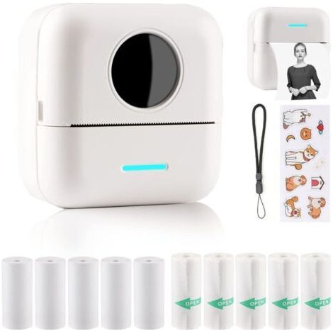 BARKBUSTERSMini Imprimante de Etiquette Mini Imprimante Photo pour Smartphone Autocollant Imprimante Thermique Imprimante Photo pour Journal Voyage Logo Notes Journal Liste Mémo