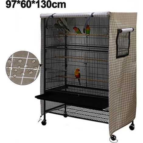 Housse imperméable pour cage à oiseaux, grande taille, lavable, motif perroquet, bleu et noir, 70 cm (1/5)